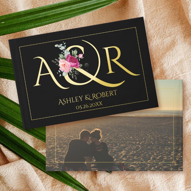 Libro De Visitas Elegantes iniciales, rosas rosas rosas negras foto (Subido por el creador)