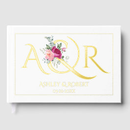 Libro De Visitas Elegantes iniciales, rosas rosas rosas rosas bodas