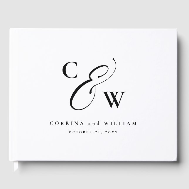 Libro De Visitas Elegantes invitaciones collage de fotos boda blanc (Anverso)