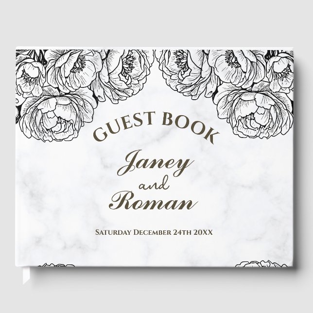 Libro De Visitas Elegantes personalidades Bodas modernos y minimali (Anverso)