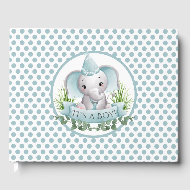 Libro De Visitas Elephant Baby Shower Guest Book (Anverso)