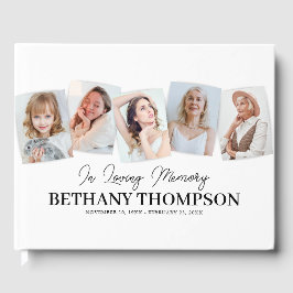 Libro De Visitas En el funeral de Collage de fotos de memoria amoro