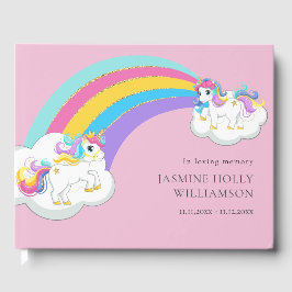 Libro De Visitas en el funeral de los niños rosados que adoran la m