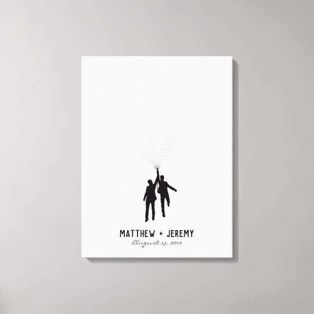 Libro de visitas en globo de huella dactilar boda (Anverso)