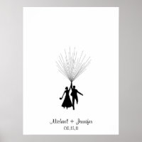 Libro de visitas en globo de huella dactilar boda