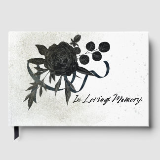 Libro De Visitas EN | In Loving Memory - Black Rose