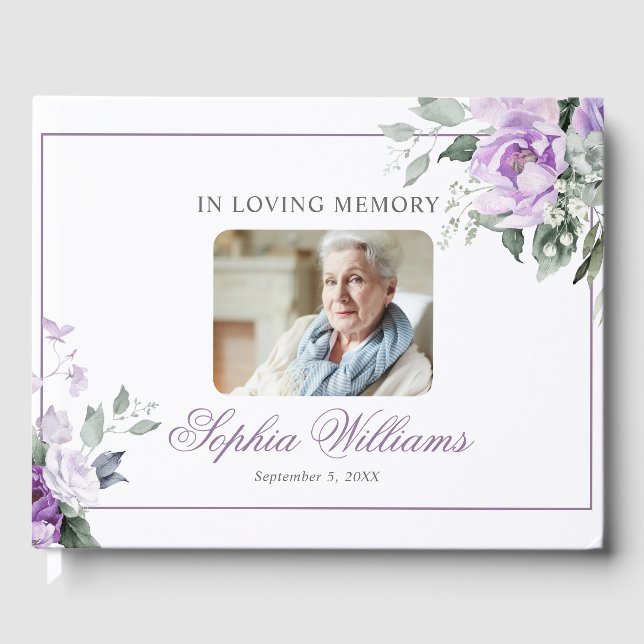 Libro De Visitas En la floral de Memory Lavender (Anverso)