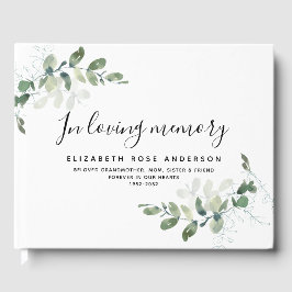 Libro De Visitas En la memoria amorosa Eucalyptus Funeral Guest Boo