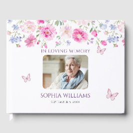 Libro De Visitas En la memoria amorosa Flores salvajes rosa brillan