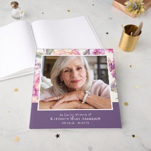 Libro De Visitas En la memoria amorosa Funeral floral 12x12