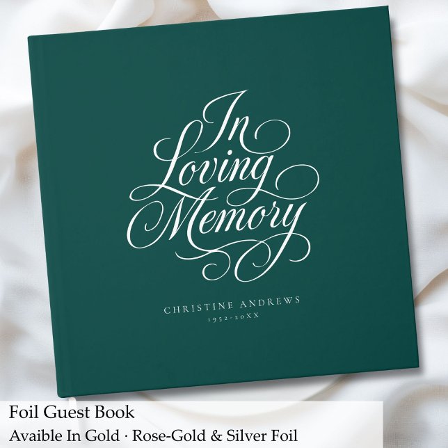 Libro De Visitas "En la memoria amorosa" Letra del guión Keepsake F ("In Loving Memory" Script Font Keepsake Funeral Guest Book)
