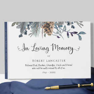 Libro De Visitas En la memoria amorosa marina azul bucólico funeral