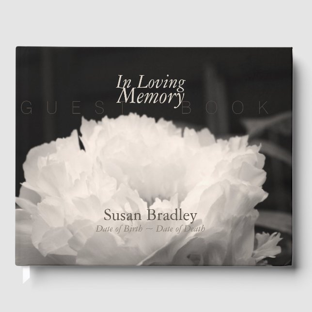 Libro De Visitas En la memoria amorosa Peony Funeral Guest Book 1 (Anverso)