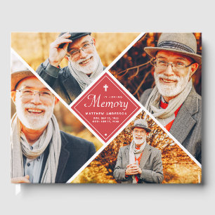 Libro De Visitas En la memoria de amor Moderna Cross Multi Photo