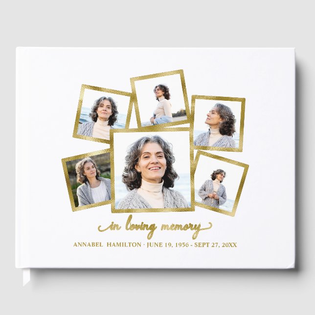 Libro De Visitas En memoria amorosa Collage de fotos monumento o fu (Anverso)