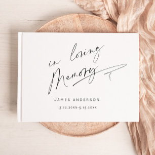Libro De Visitas En memoria amorosa Funeral de script simple