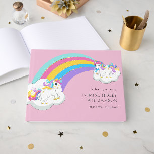 Libro De Visitas en memoria amorosa funeral infantil rosa