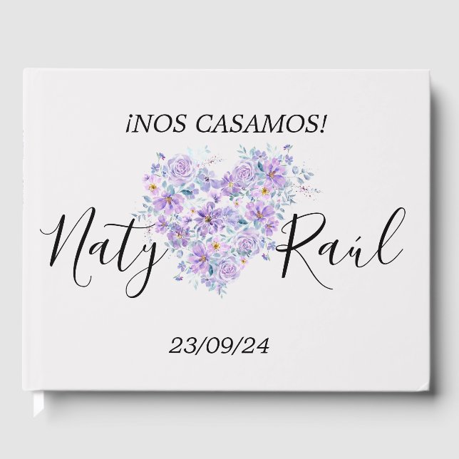 Libro de visitas en tonos lilas  (Anverso)