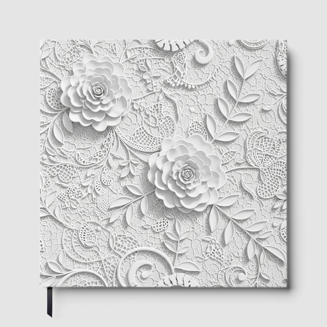 Libro De Visitas Encaje Floral (Anverso)