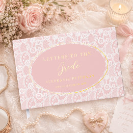 Libro De Visitas Encantadas letras vintage en blanco con encaje ros
