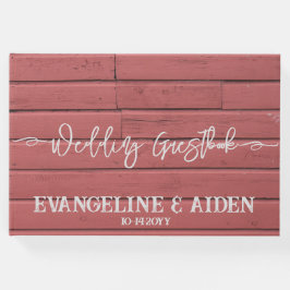Libro De Visitas Encantador Boda de Madera Red Barn