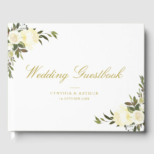libro de visitas encantador de bodas con flores de