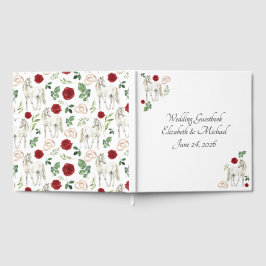 Libro De Visitas Equestrian Red Floral Rustic Wedding