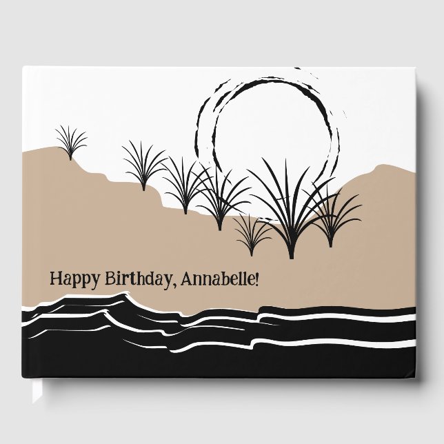 Libro De Visitas Es un Fiesta de playa un nombre de cumpleaños feli (Anverso)