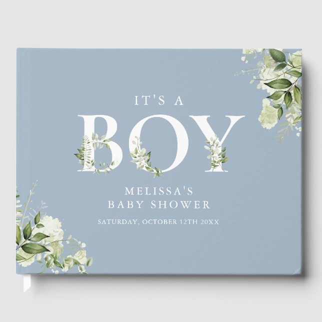 Libro De Visitas Es Una Letra De Vegetación De Niño Un Baby Shower  (Anverso)