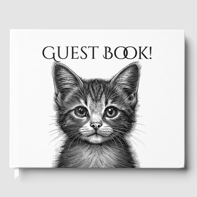 Libro De Visitas Esbozo adorable de gato joven (Anverso)