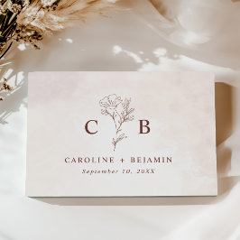 Libro De Visitas Esbozo floral moderno minimalista Boda elegante