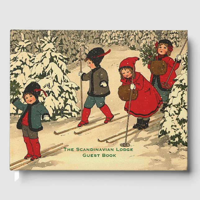 Libro De Visitas Escena de invierno de época (Anverso)