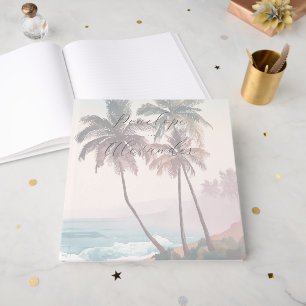 Libro De Visitas Escena de playa con acuarela pastel soñadora