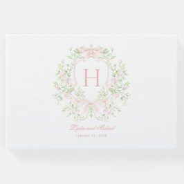 Libro De Visitas Escudo de la hoja dulce con arcos rosados | Boda d