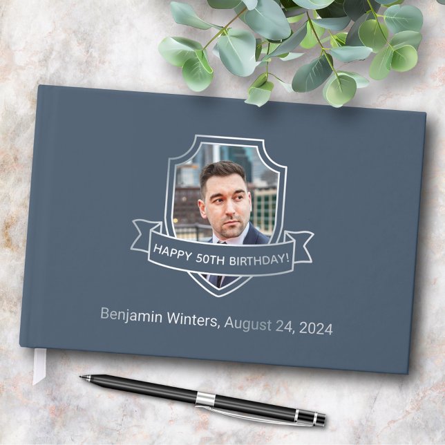 Libro De Visitas Escudo de Relieve metalizado plateado en el cumple (Subido por el creador)