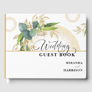Libro De Visitas Esferas de oro y Boda botánico