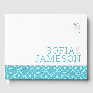 Libro De Visitas ESPECIAL KEEPSAKE simple tipo moderno azul turques
