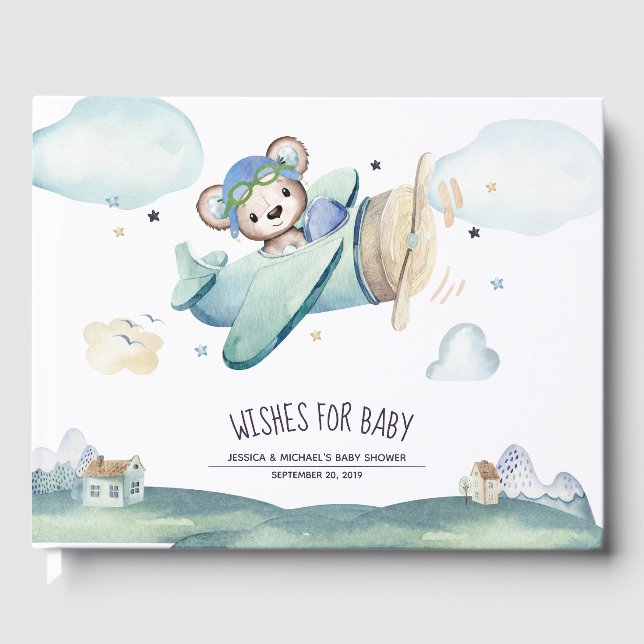 Libro De Visitas Espectacular piloto del avión acuático Teddy Bear (Anverso)