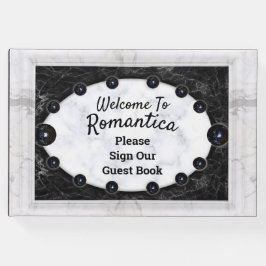 Libro De Visitas Espinas negras de marco de mármol blanco