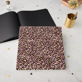 Libro De Visitas Estampado de leopardo rosa y dorado