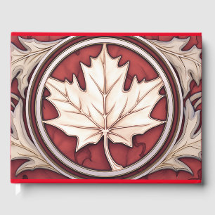 Libro De Visitas Estilo Art Deco Canadiense Hoja de arce