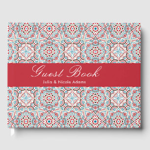 Libro De Visitas Estilo geométrico parquear Boda metálico de cobre