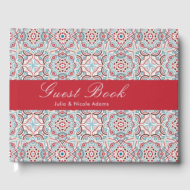 Libro De Visitas Estilo geométrico parquear Boda metálico de cobre (Anverso)