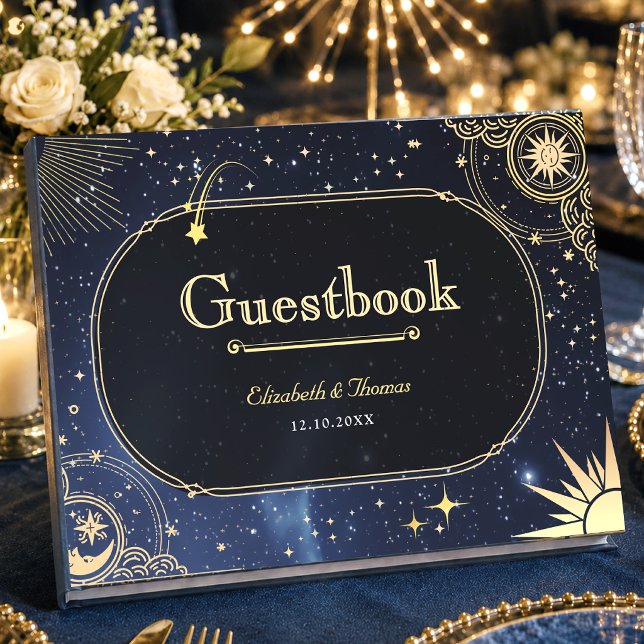 Libro De Visitas Estrella fugaz azul Boda celestial del sol y la lu (Subido por el creador)