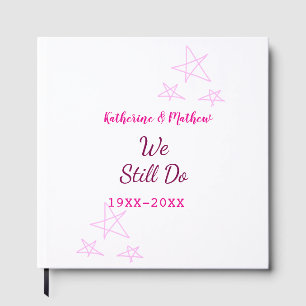 Libro De Visitas Estrellas rosas Renovación de votos boda de aniver