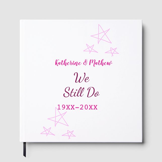 Libro De Visitas Estrellas rosas Renovación de votos boda de aniver (Anverso)