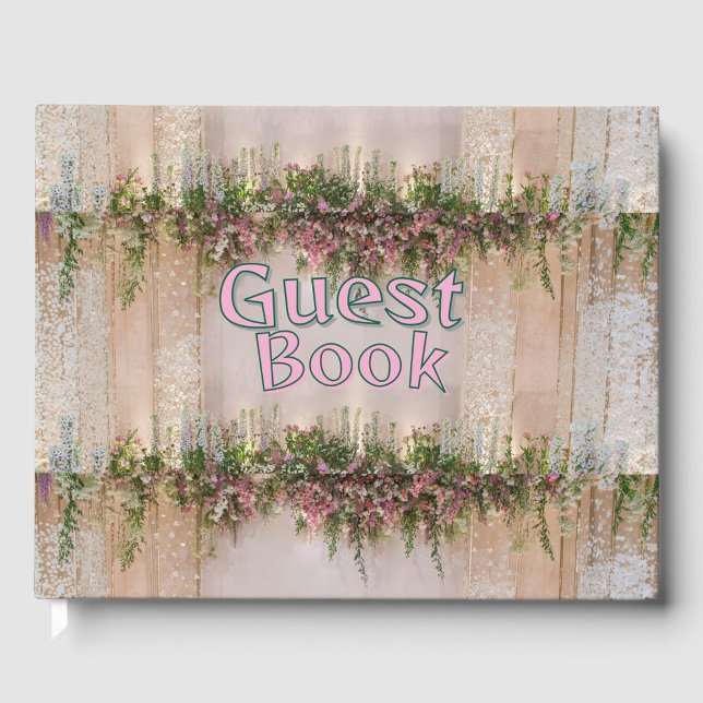 Libro De Visitas etapa boda (A beautifully designed guest book with floral decorations!)
