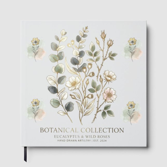 Libro De Visitas Ethereal Gold & Sage Botanical Collection (Anverso)