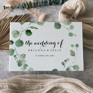 Libro De Visitas Eucalyptus Boda de caligrafía moderna