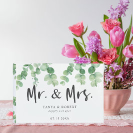 Libro De Visitas Eucalyptus Boda Sr. y Sra. Script Elegant